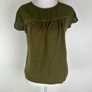 Banana Republic Linen Blend Short Sleeve Top **Olive Green*